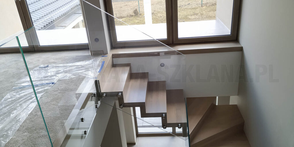 Balustrada szklana na rotulach m2