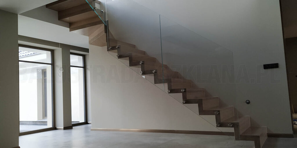 Balustrada szklana na rotulach m2